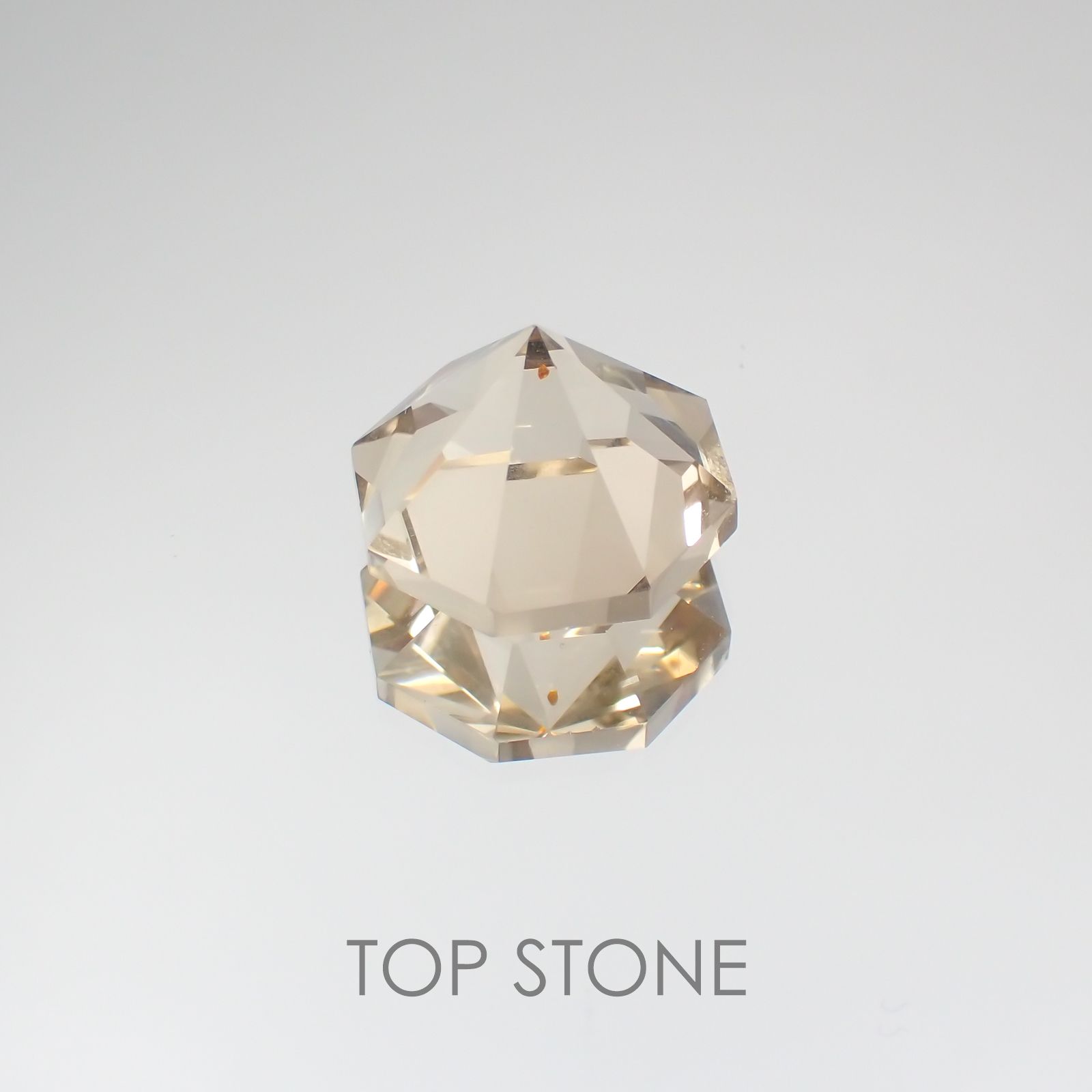 ◇オクタゴンカット◇ガーネットインスモーキークォーツ ブラジル産 11.28ct[210410528]13.9×14.1mm前後