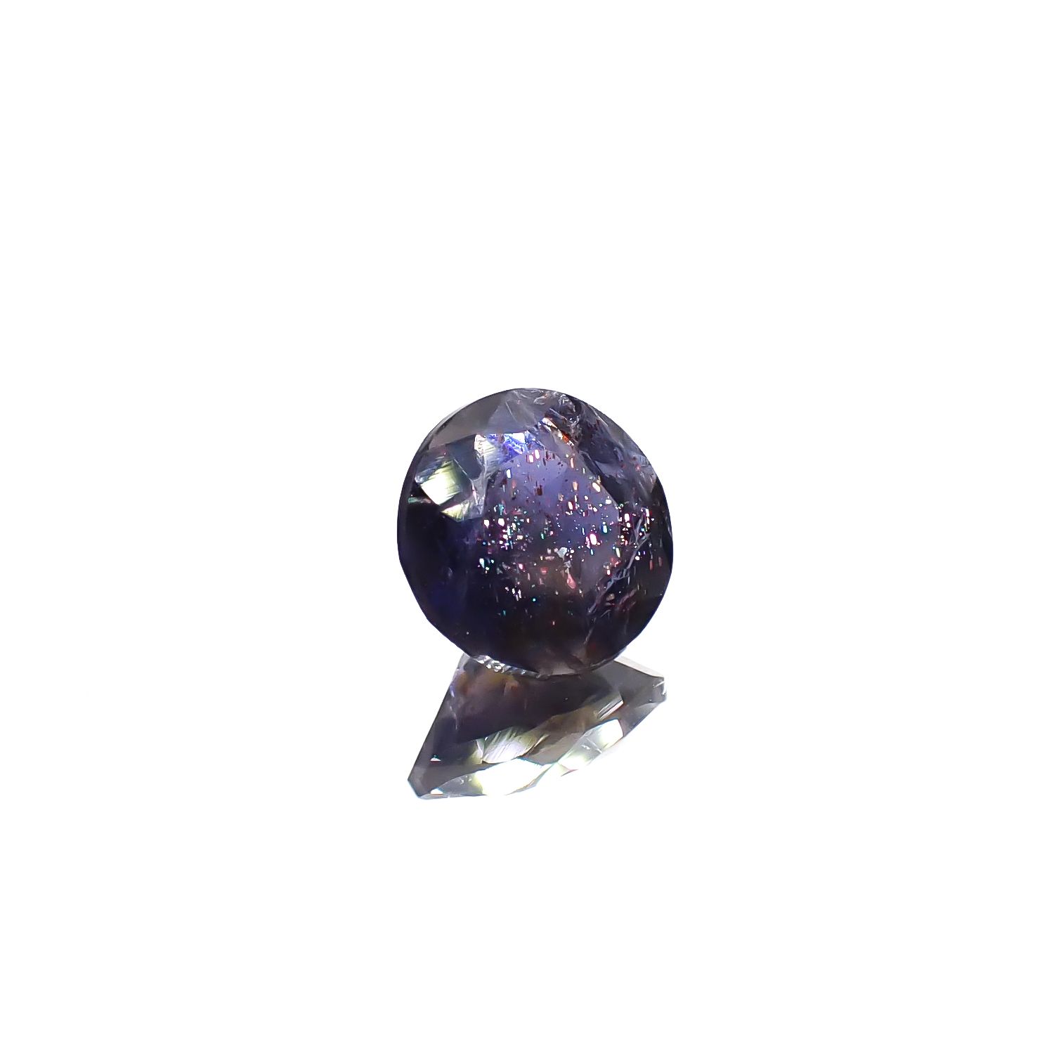 ブラッドショットアイオライト インド産 1.30ct [241129463]7.6x7.3mm前後