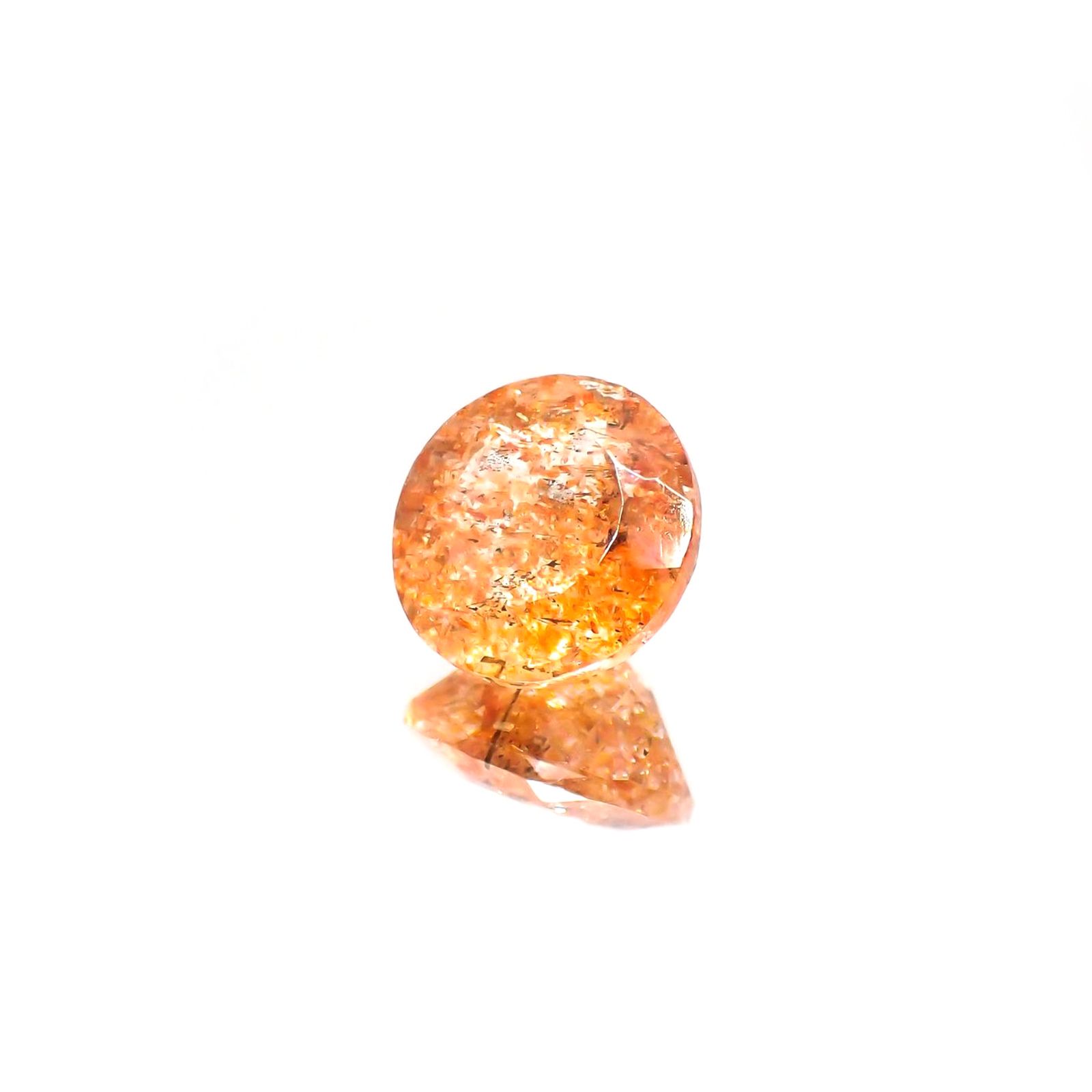 イリュージョンサンストーン(宝石名フェルドスパー) タンザニア産 識別済 2.60ct / 9x8.9mm前後 [210610875]