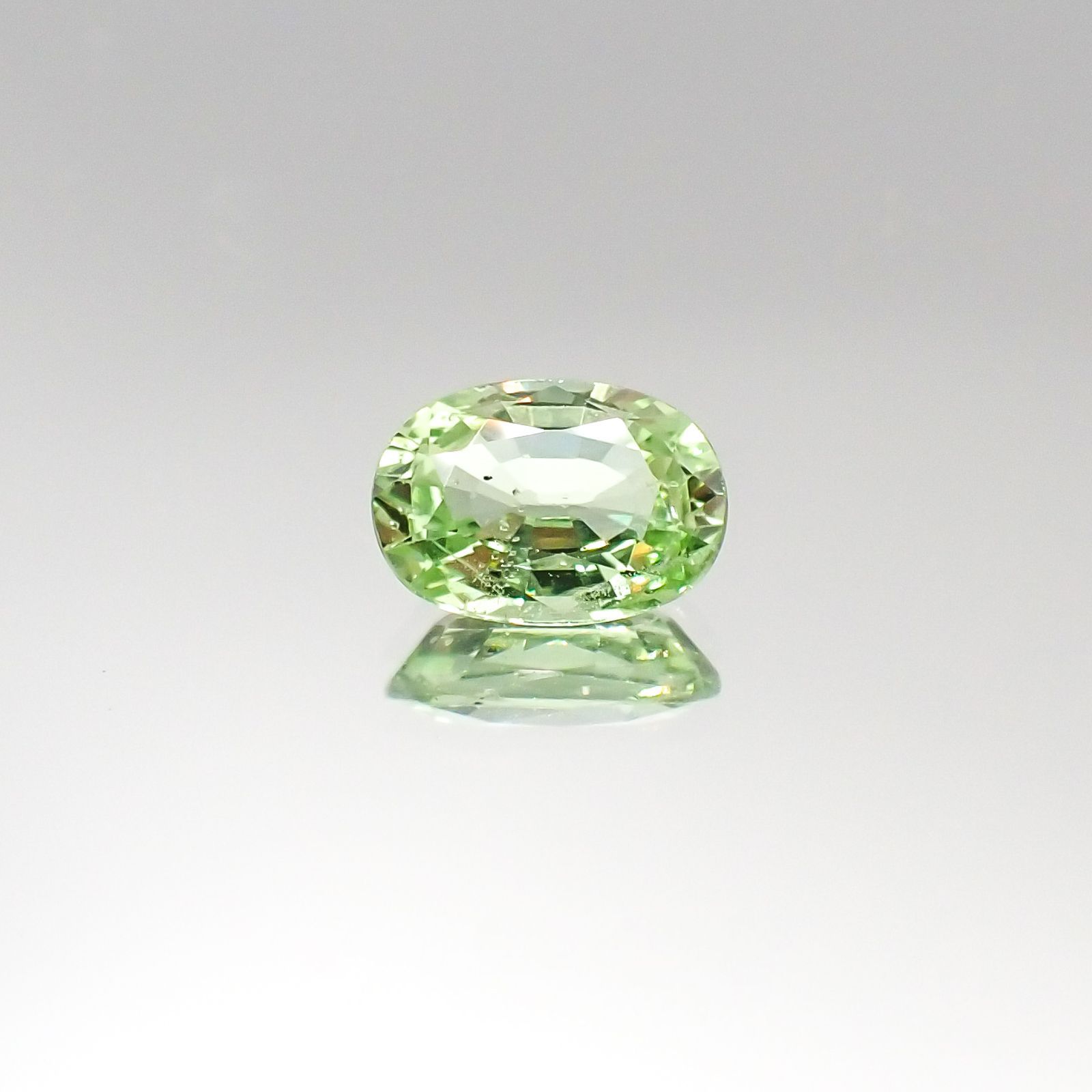 ミントガーネット(宝石名グリーン グロッシュラー・ガーネット)タンザニア・メレラニ鉱山産 1.22ct 識別済[230622486]7.8x5.6mm前後