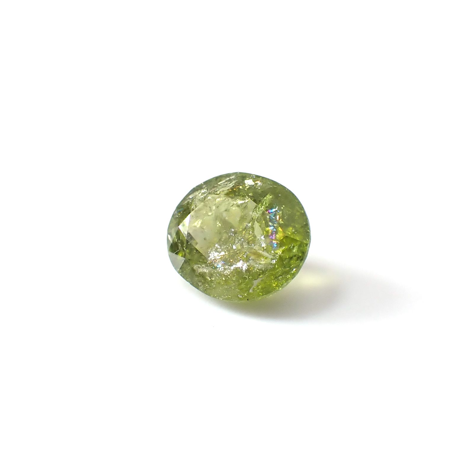 イリデッセンスクロムトルマリン(宝石名トルマリン)ケニア産 4.25ct 識別済[250931154]11.9x9.9mm前後