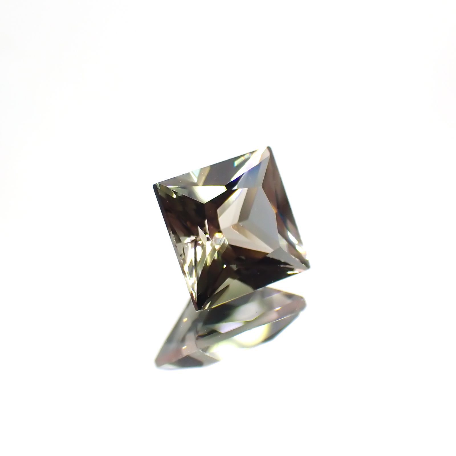 ◇プリンセスカット◇バイカラートルマリン(宝石名トルマリン)ブラジル産 1.28ct 識別済[231225193]6.1x6.1mm前後