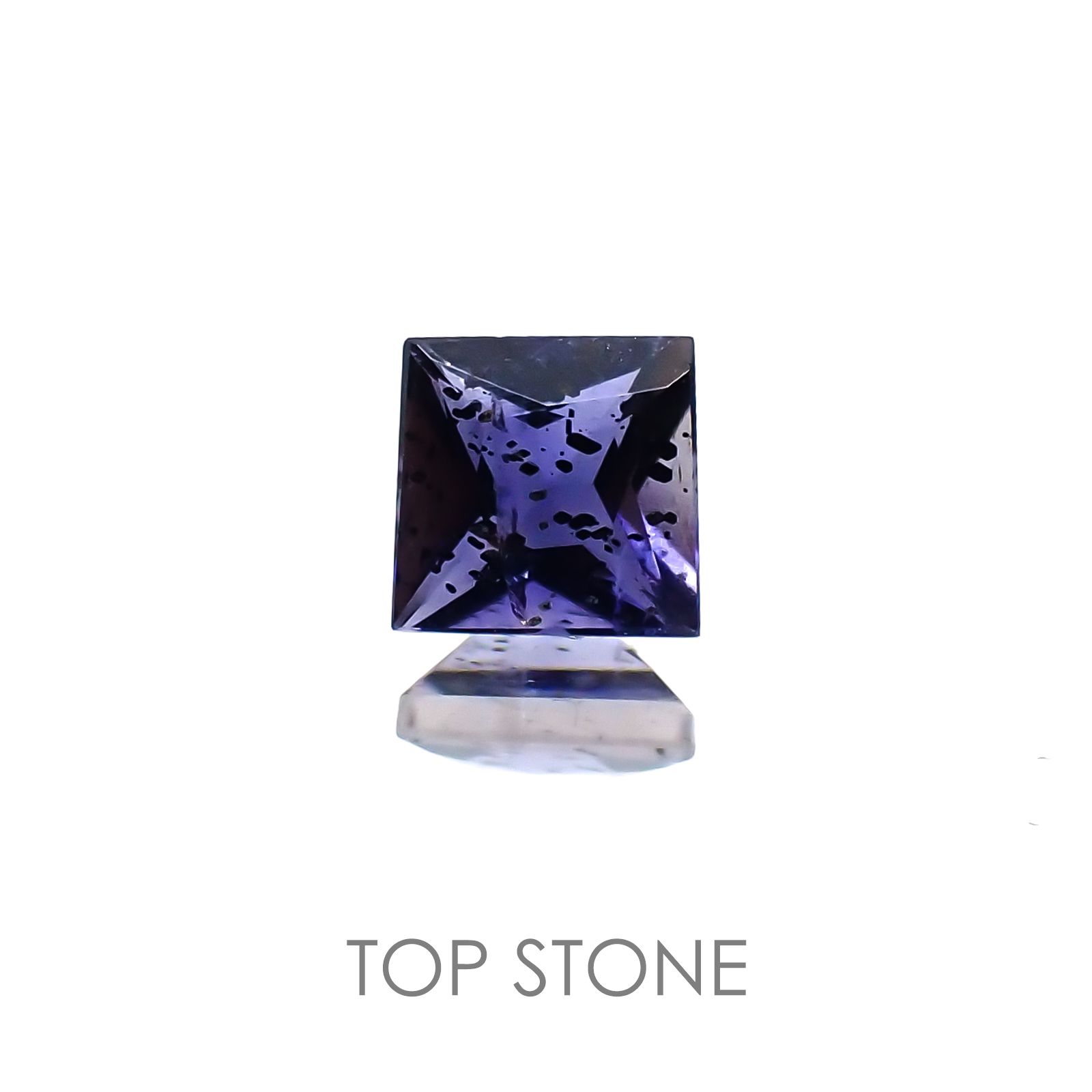 ◇プリンセスカット◇アイオライトサンストーン インド・ブラジル産 ルース 0.3ct[20118178]3.9×3.9mm前後