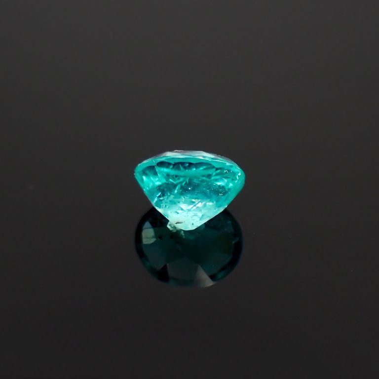 パライバトルマリン(宝石名トルマリン/別名パライバ・トルマリン)ブラジル・キントス鉱山産 0.33ct 識別済[230119872]4.5x3.8mm前後