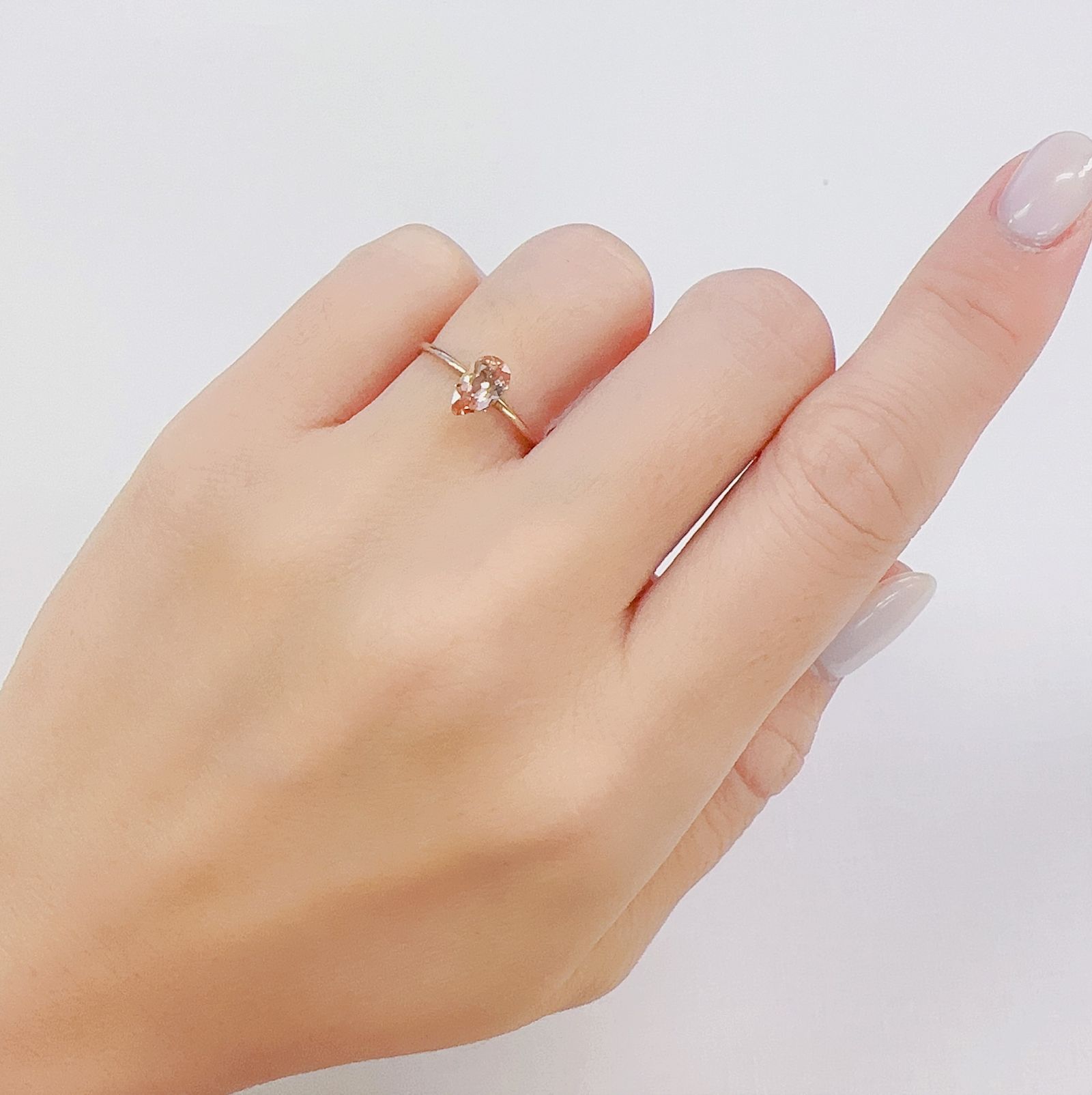 インペリアルトパーズ(宝石名トパーズ)ブラジル産 0.57ct 識別済[230722708]7.3x4.3mm前後