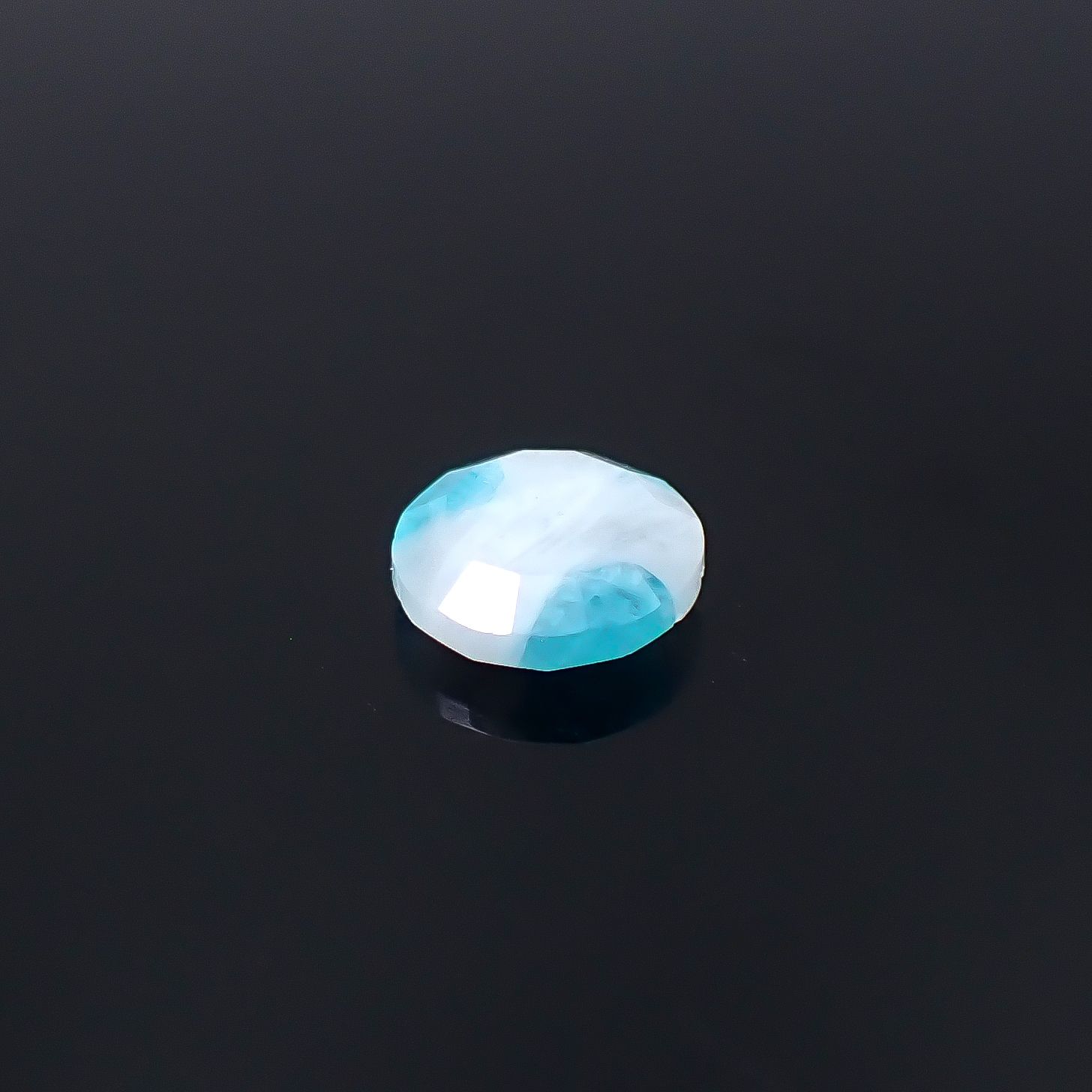 ◇リバーシブル◇パライバトルマリンインクォーツ ブラジル産 0.99ct / 7.1x7.1mm前後 [251231450]