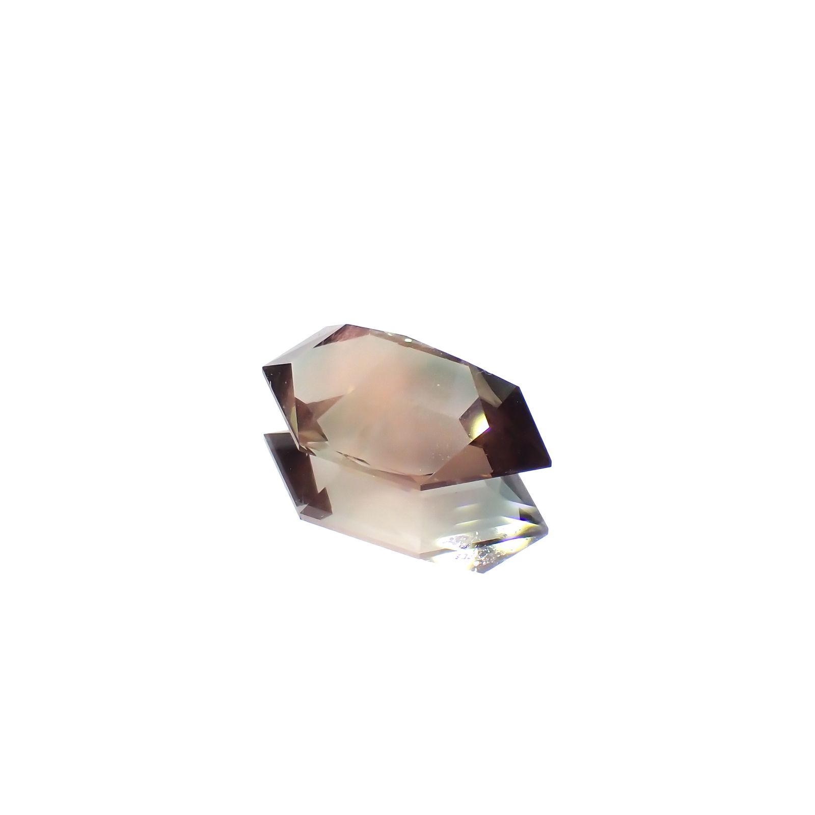 ◇カスタムヘキサゴンカット◇バイカラーオレゴンサンストーン アメリカ・オレゴン州産 4.59ct[231224664]15.7x9.2mm前後
