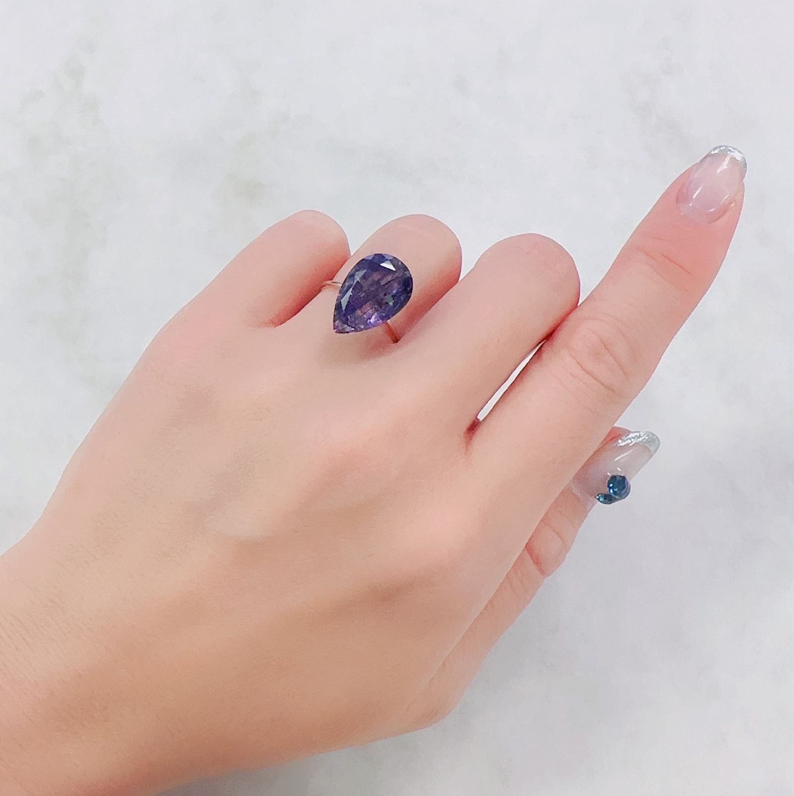 アメジストエレスチャル ナイジェリア産 6.66ct[230622436]15.7x10.2mm前後