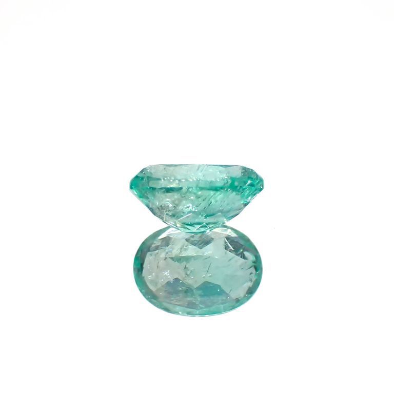 パライバトルマリン(宝石名トルマリン/別名パライバ・トルマリン)ブラジル・キントス鉱山産 0.505ct ソ付(宝貴協)[221018745]5.7x4.3mm前後