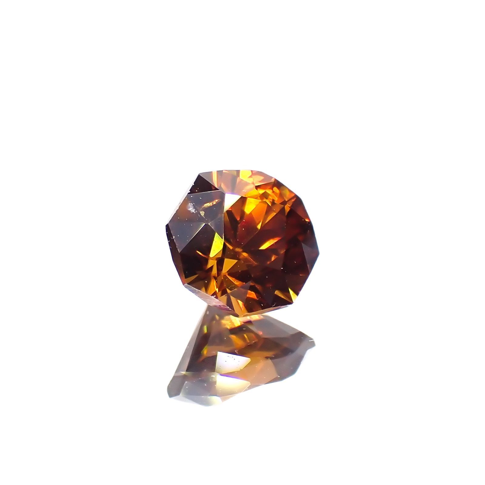 ◇オクタゴンカット◇オレンジジルコン(宝石名ジルコン)スリランカ/カンボジア産 0.85ct 識別済[230220703]5x4.9mm前後