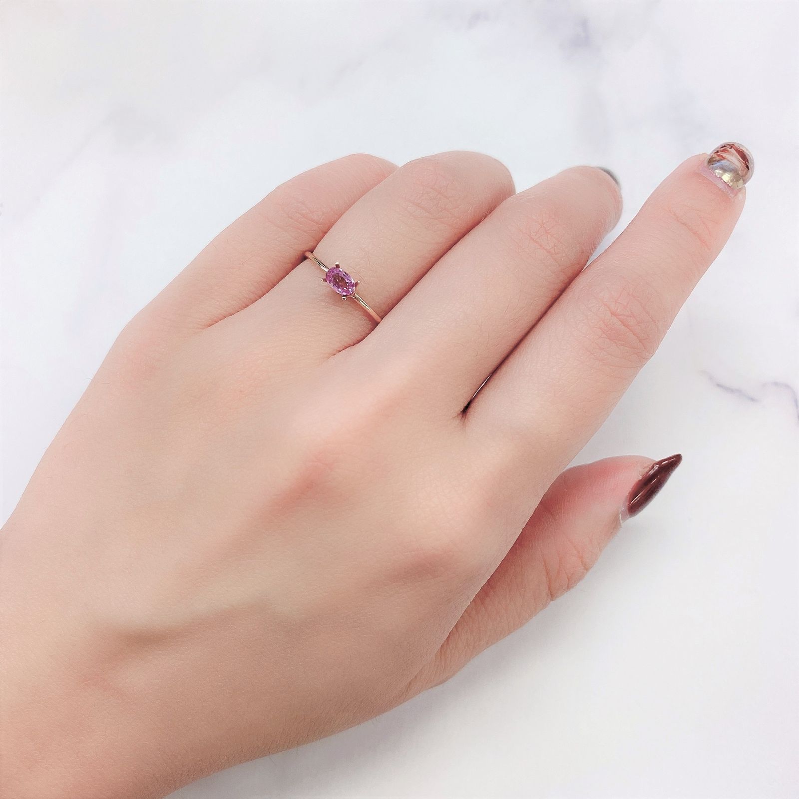 パパラチャサファイア(宝石名サファイア/別名パパラチャ・サファイア) スリランカ産 0.304ct ソ付(DGL)[20107255]4.8×3.1mm前後