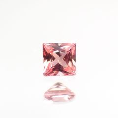 ◇プリンセスカット◇パパラチャサファイア ソーティング付き スリランカ産 ルース 0.08ct[210812610]2.3×2.3mm前後