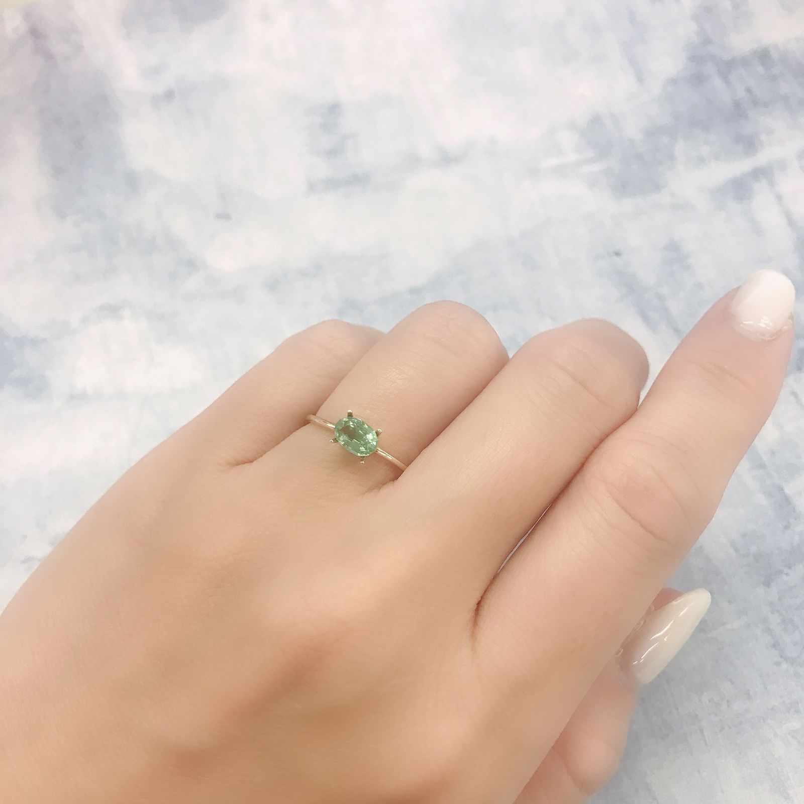 グリーンカイヤナイト(宝石名カイヤナイト)タンザニア産 0.67ct 識別済[220616671]6.1x4.1mm前後
