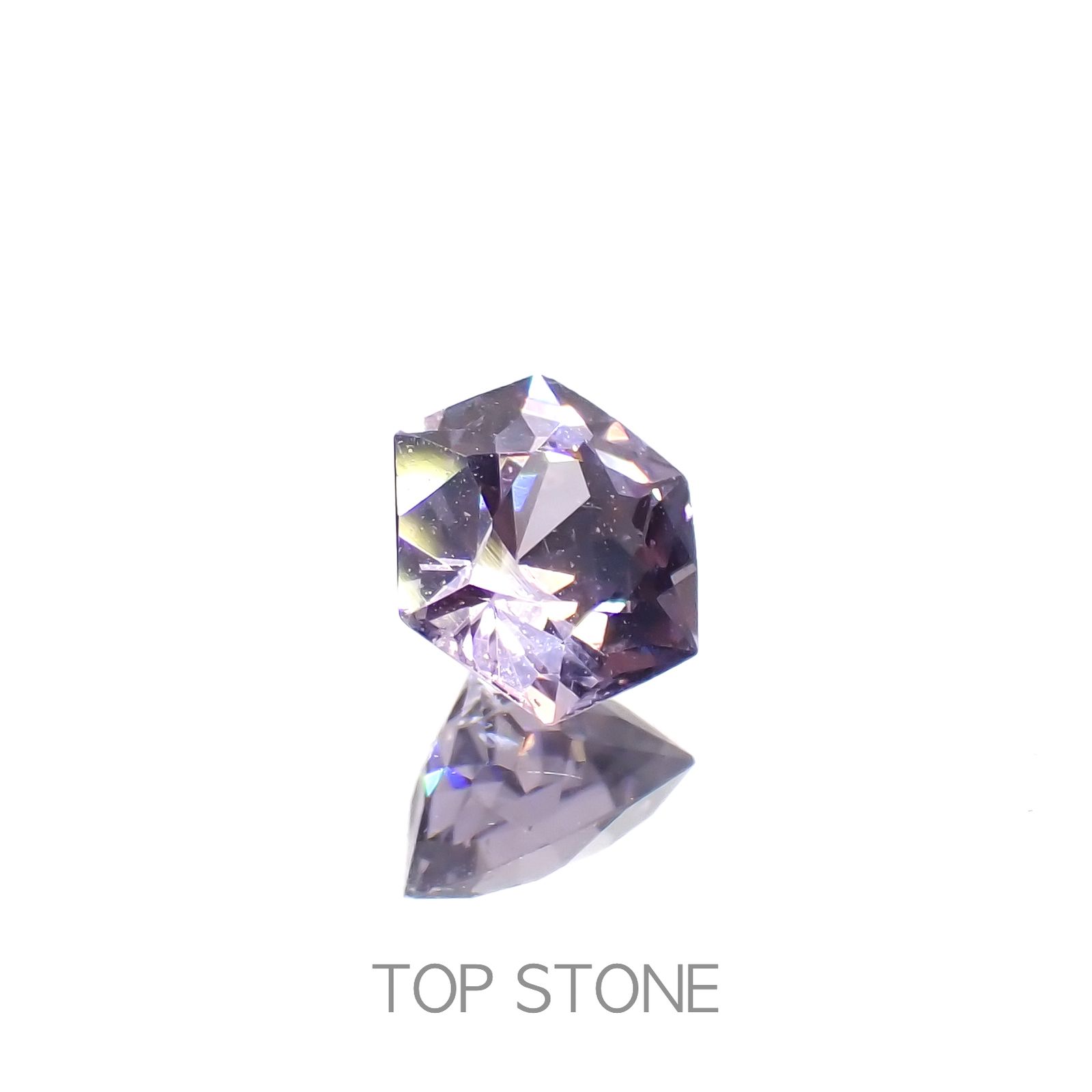◇ヘキサゴンカット◇パープルスピネル(宝石名スピネル)ビルマ/マダガスカル産 0.47ct 識別済[230220656]4.6x4.5mm前後