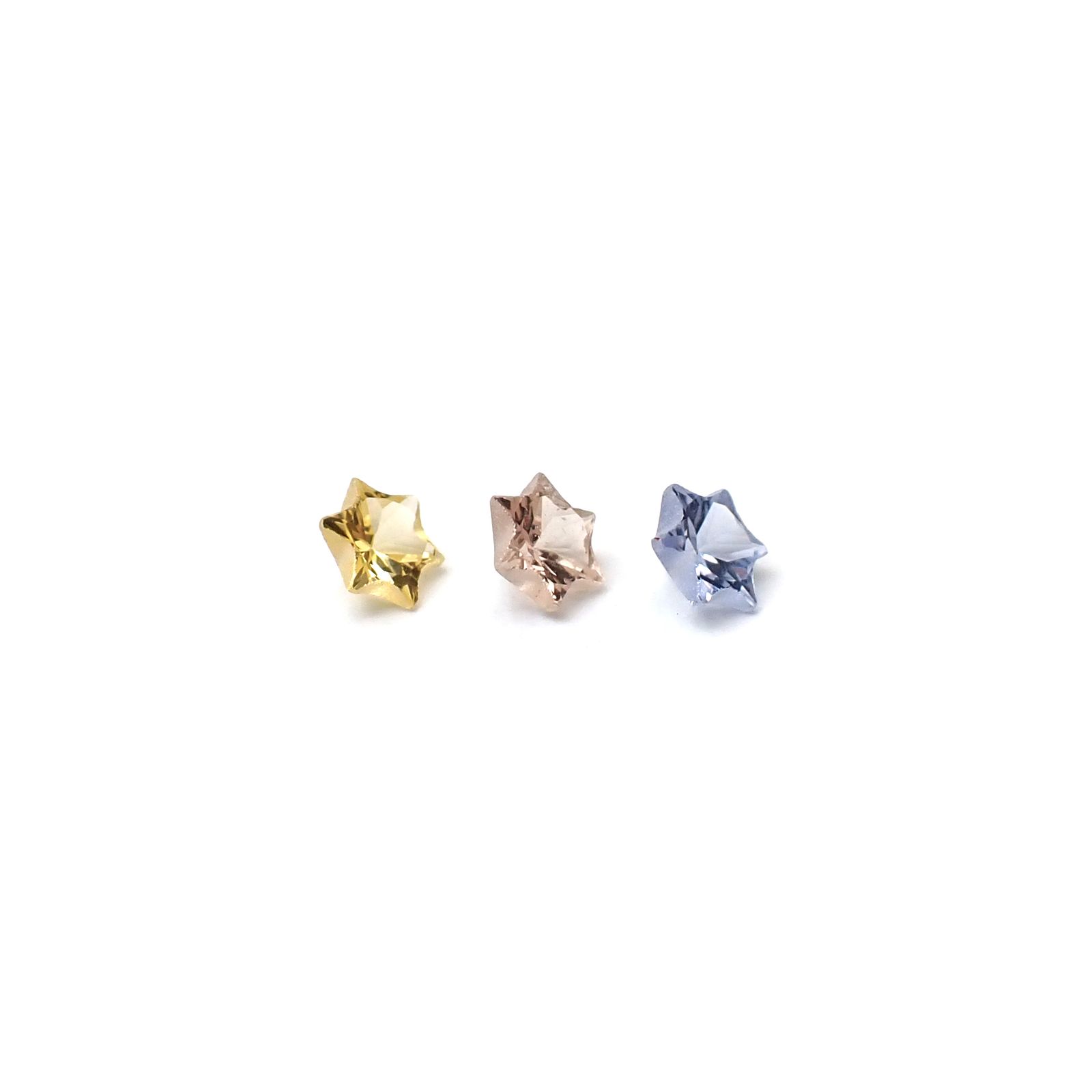 ◇カスタムカット◇サファイア カラーグラデーション3個セット スリランカ/マダガスカル産 0.23ct(3pcs合計) / 2.9x2.9mm前後 [260632326]