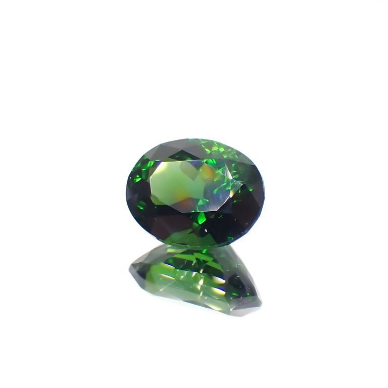 クロムトルマリン(宝石名クロム・トルマリン)タンザニア産 2.793ct ソ付(彩珠)[221119037]10x7.7mm前後