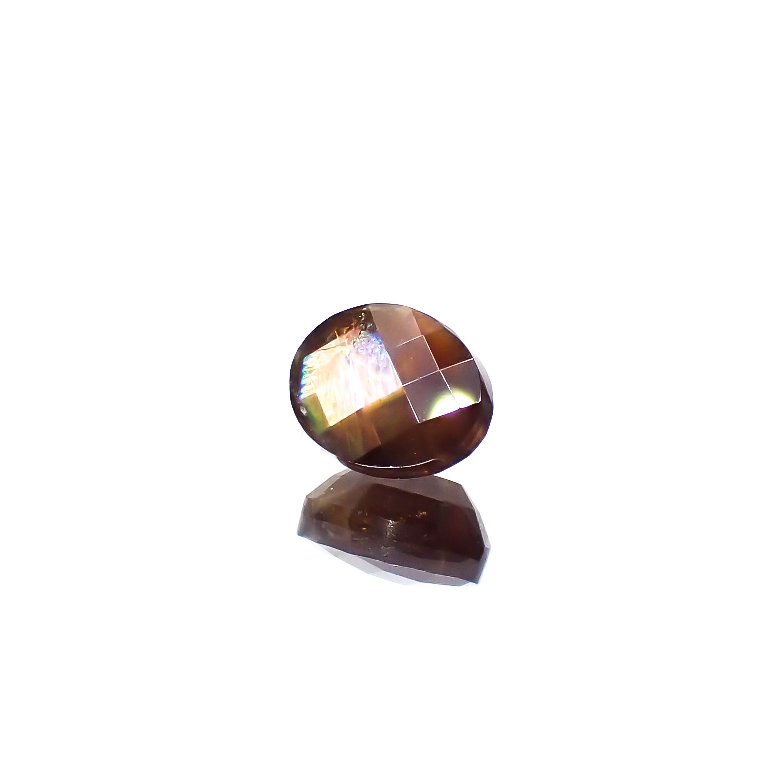 ◇チェッカーカット◇レインボーガーネット 日本・奈良県産 1.65ct[240125542]6.8x5.5mm前後