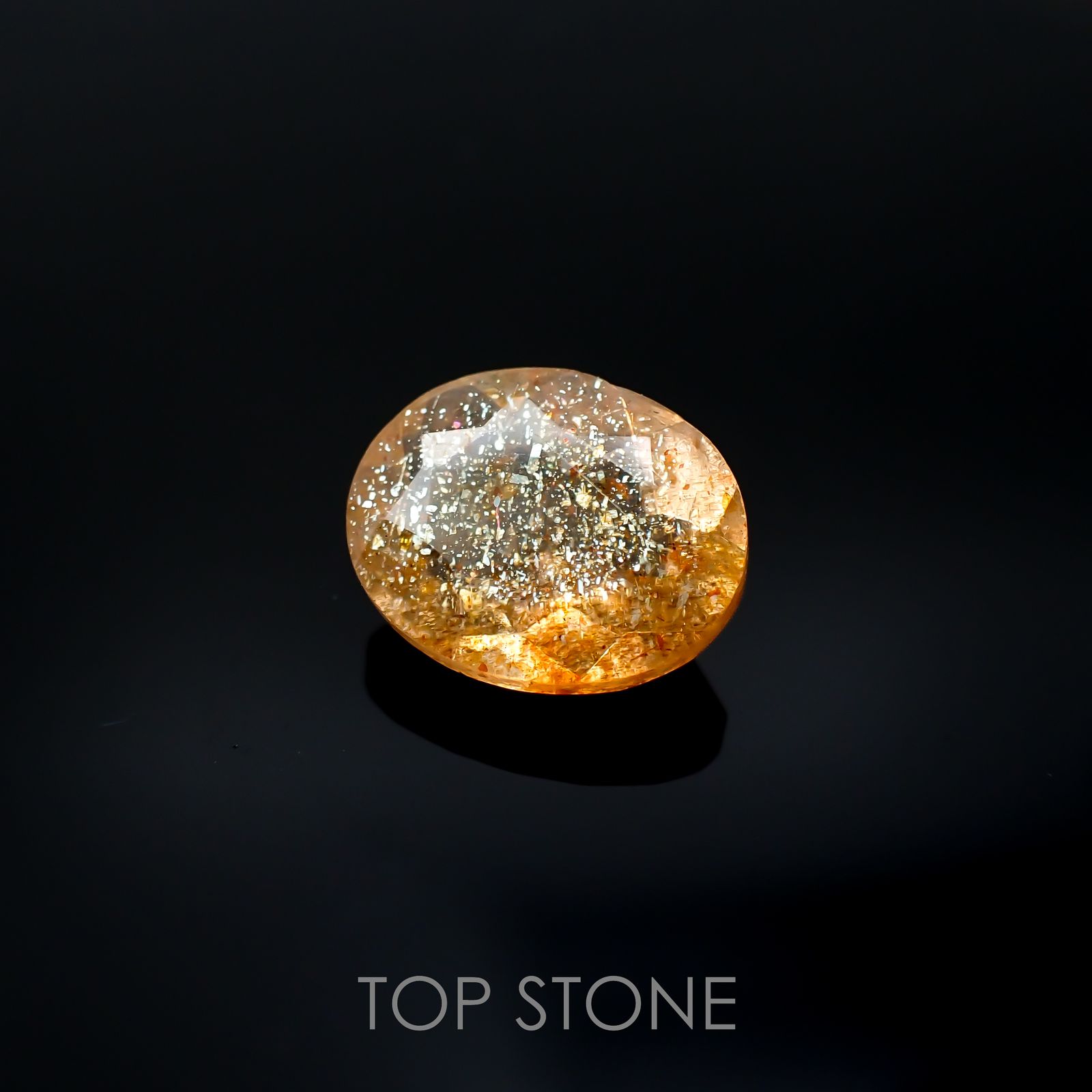 イリュージョンサンストーン インド産 2.39ct[220917579]10.1x8.1mm前後
