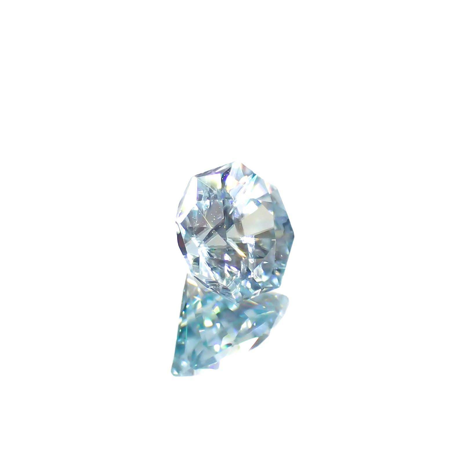 ◇オクタゴンカット◇アイスブルージルコン(宝石名ジルコン)カンボジア産 0.81ct 識別済[220716828]4.9x4.9mm前後