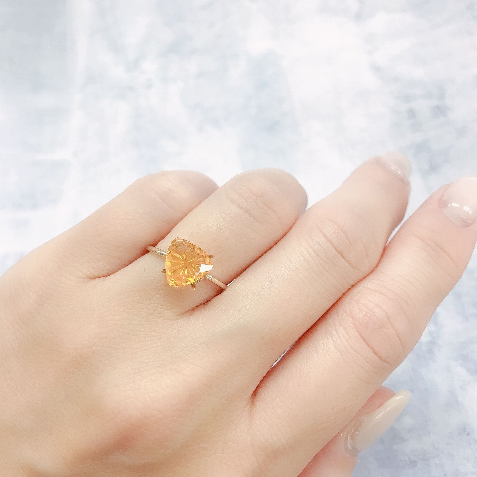 ◇甲州貴石切子Plus Three◇ファイヤーオパール カード付き(宝石名ファイヤー・オパール)メキシコ産 1.25ct 識別済[220114598]8.5x8.6mm前後