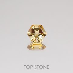 <ランダムセレクト1個販売> ◇ヘキサゴンカット◇シトリンSA(宝石名シトリン) ブラジル産 0.49ct前後 識別済[210310166]5×5mm前後