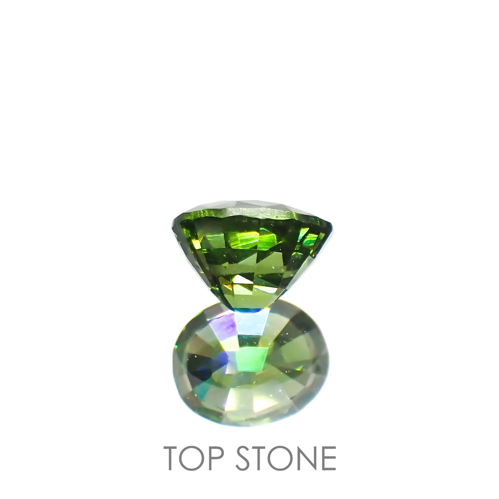 グリーンジルコン(宝石名ジルコン)スリランカ/カンボジア産 0.80ct 識別済[220114898]5.7x4.6mm前後