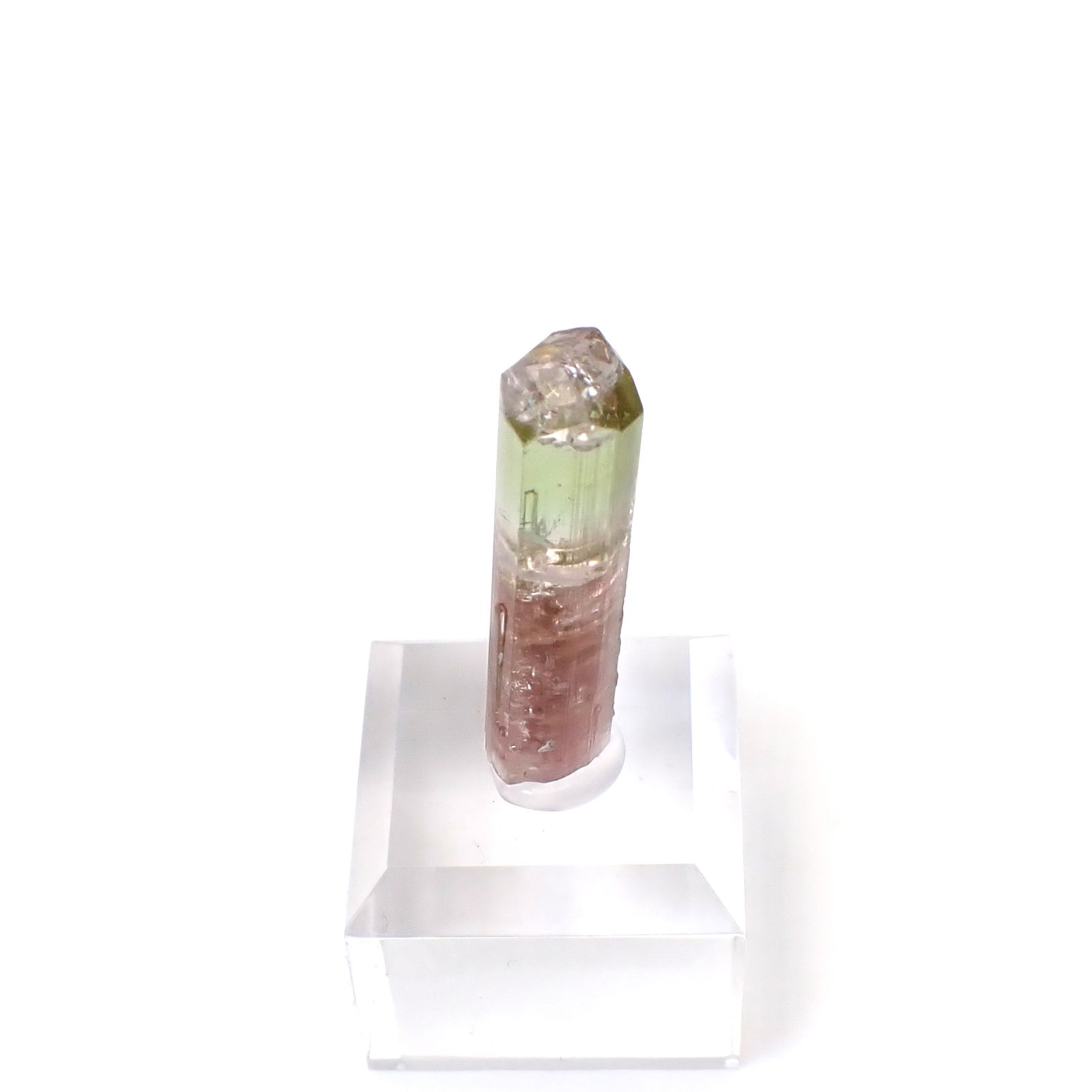 トルマリン柱状結晶原石 アフガニスタン・パプロク鉱山産 アクリル台座付き 26.8ct(5.36g) / 8x8.1x34.7mm前後 [260632363]