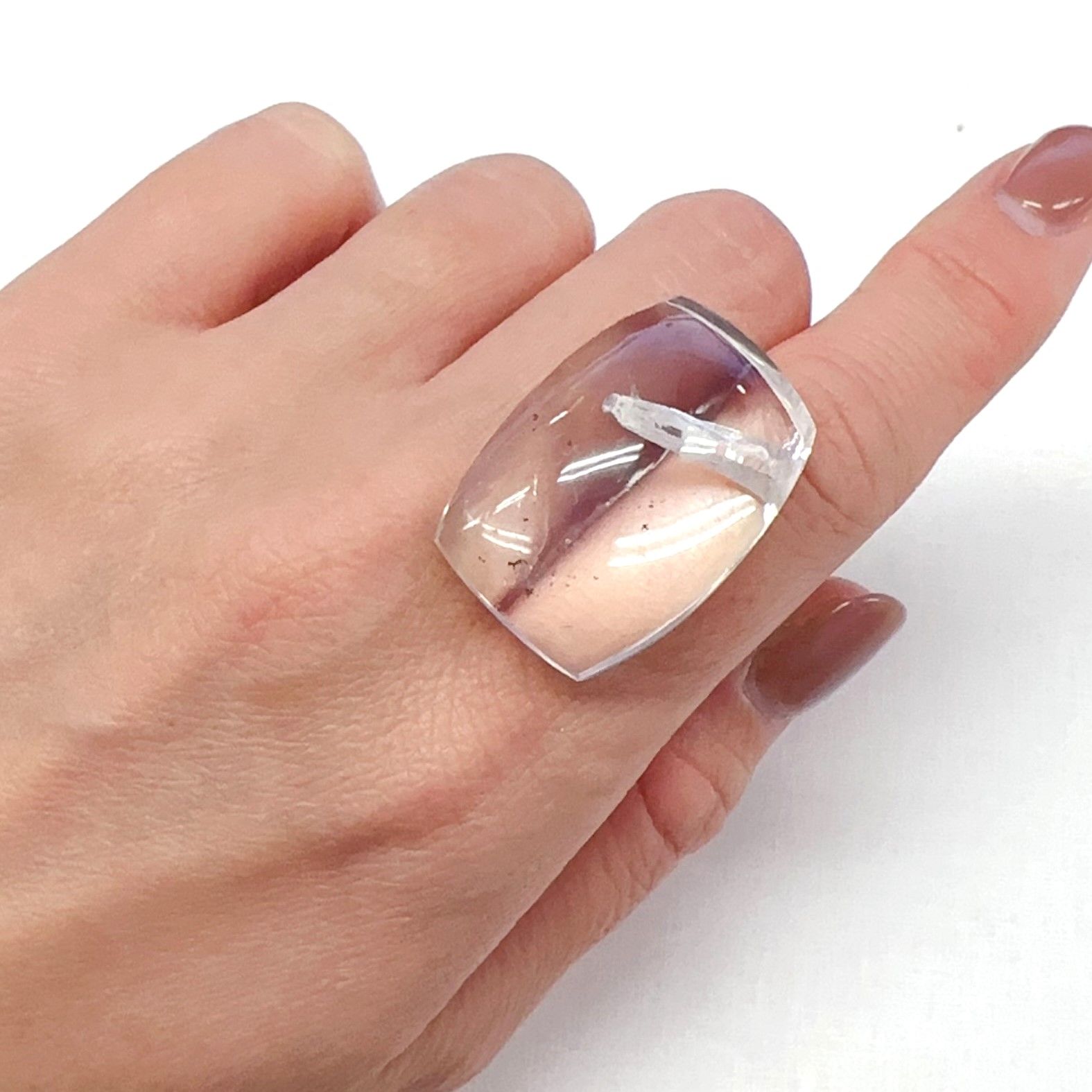 マニフェストインクォーツ ブラジル産 67.71ct[240125666]30.1x21.5mm前後