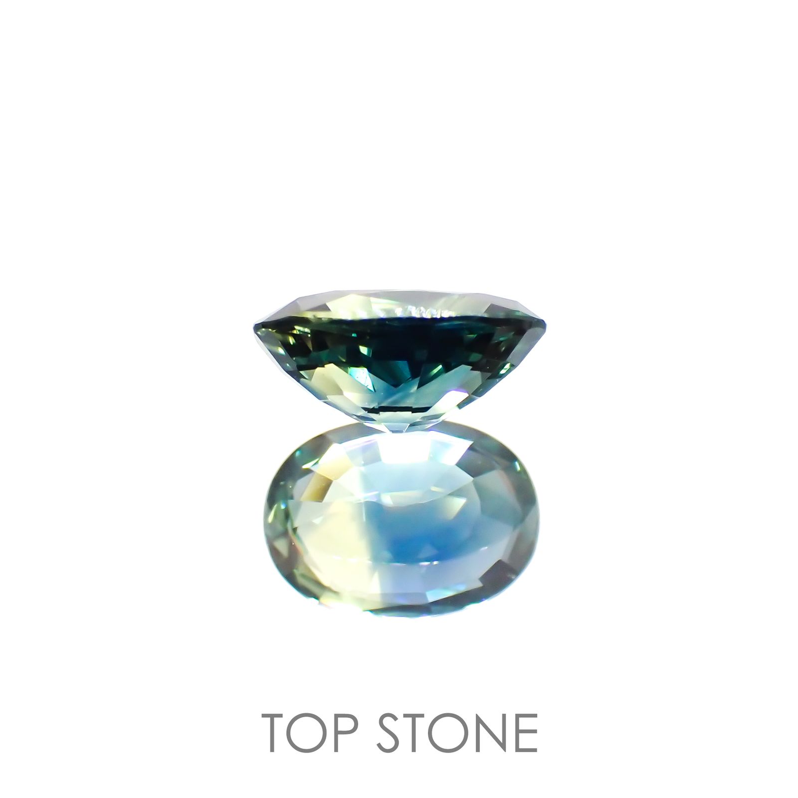 バイカラーサファイア(宝石名バイカラー・サファイア)マダガスカル/オーストラリア産 1.00ct 識別済[220114083]6.9x4.9mm前後