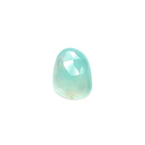 ◇フリーフォーム・ローズカット◇アクアプレーズ(宝石名ブルー グリーン・カルセドニー)南アフリカ産 4.78ct 識別済[231023786]13.9x10.8mm前後
