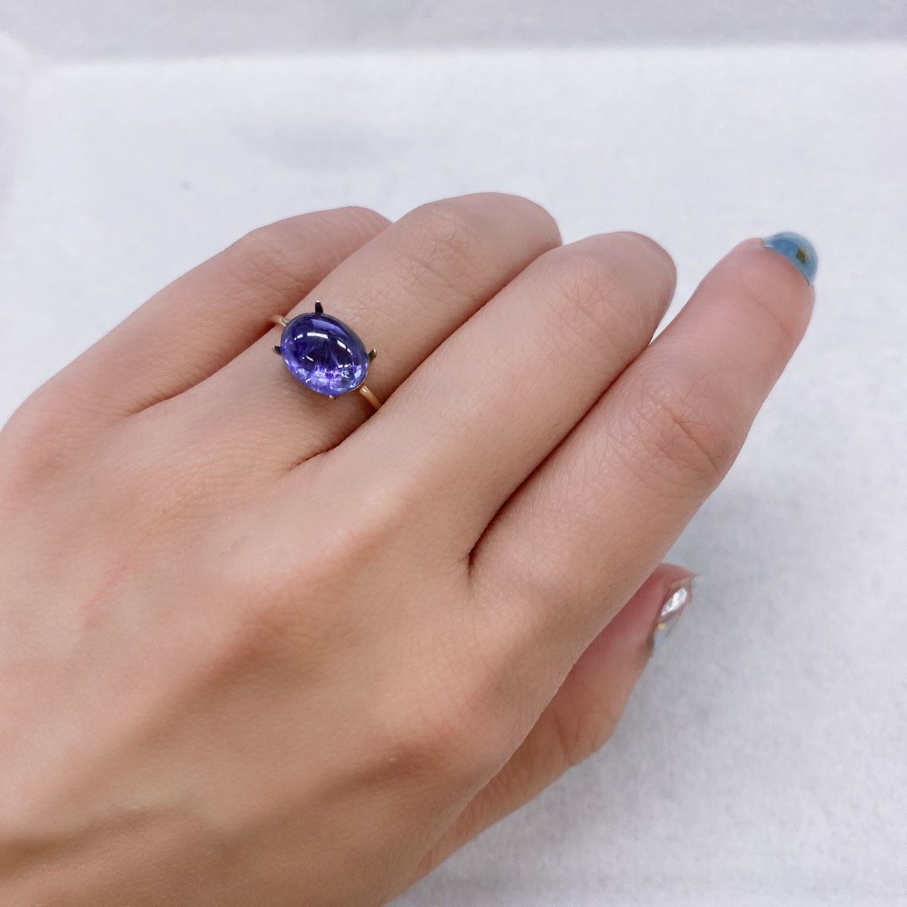 バイカラータンザナイト(宝石名バイカラー・ゾイサイト) タンザニア産 3.82ct 識別済[210912240]9.9×7.9mm前後