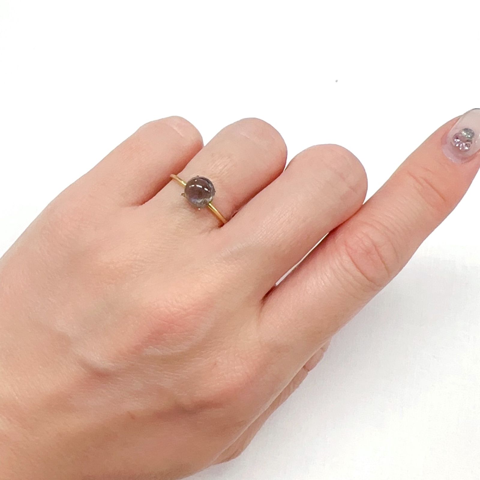 アベンチュリンアクアマリン ナイジェリア産 1.19ct[240226039]6.7x6.6mm前後