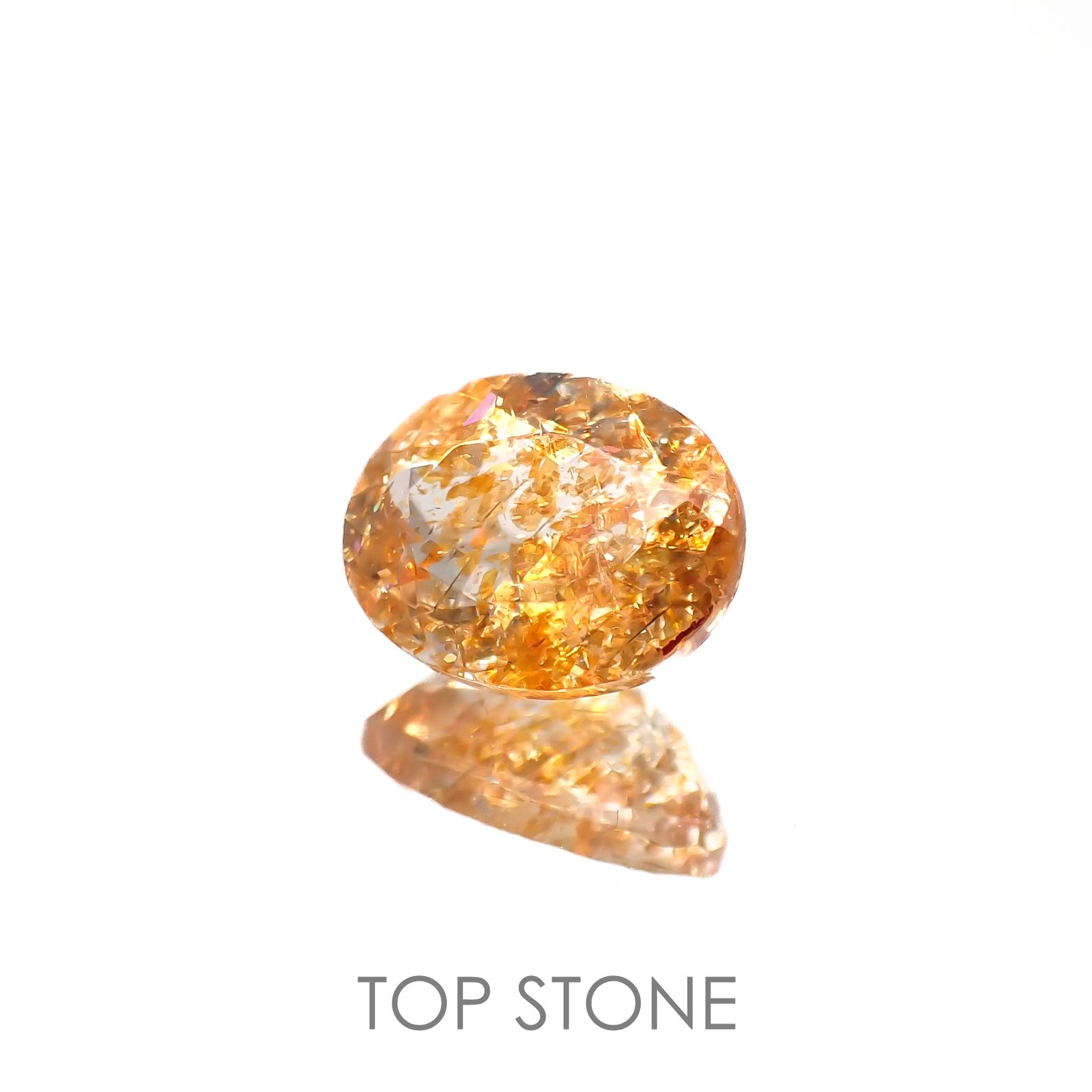 イリュージョンサンストーン インド産 1.77ct[220917577]8.9x7.1mm前後