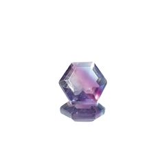 ◇ヘキサゴンカット◇パーティカラーフローライト フルオレッセンス 中国産 2.64ct[240628189]8.3x8mm前後