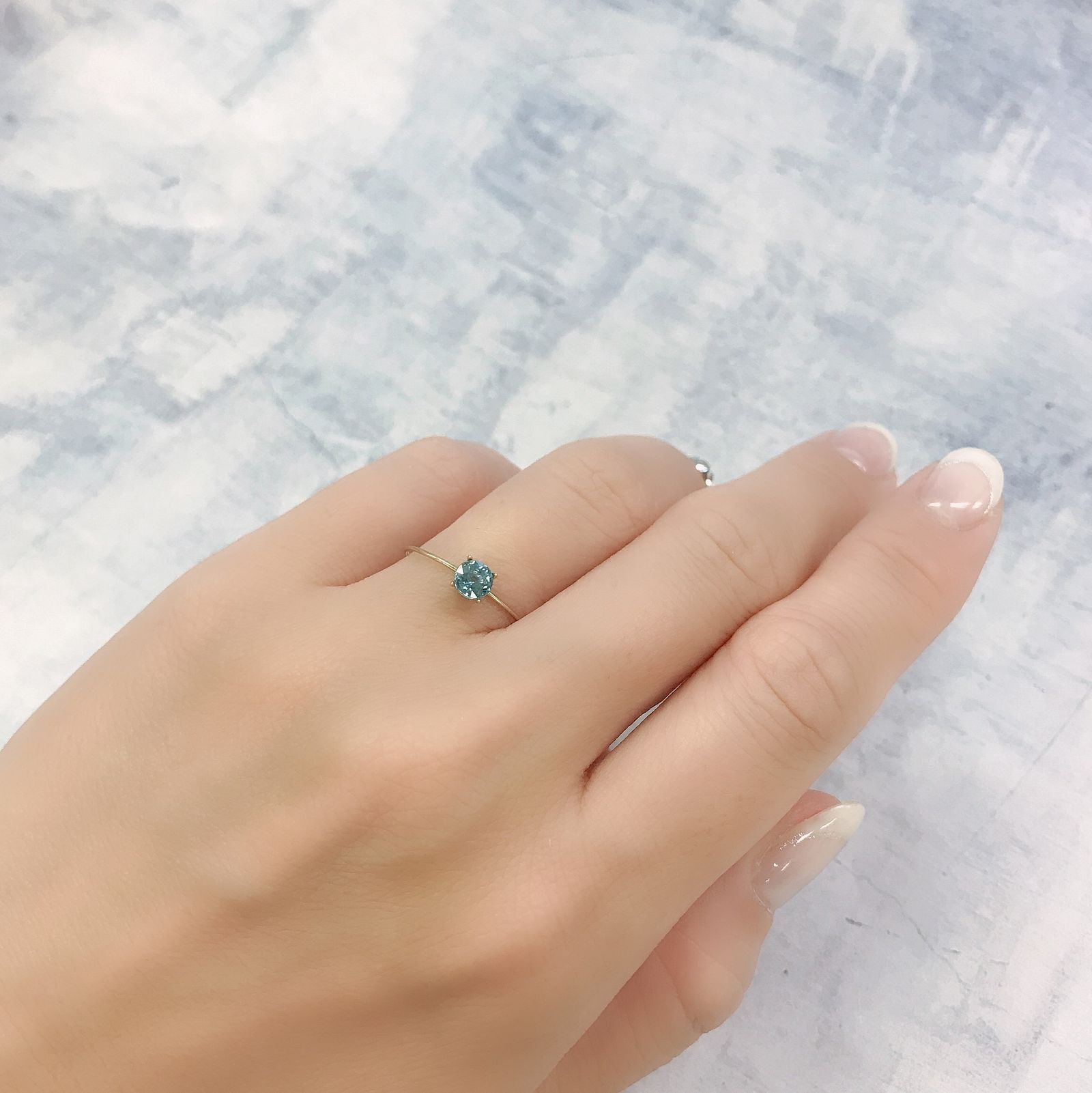 ブルージルコン(宝石名ブルー・ジルコン)カンボジア産 0.55ct 識別済[220716833]4.5x4.5mm前後