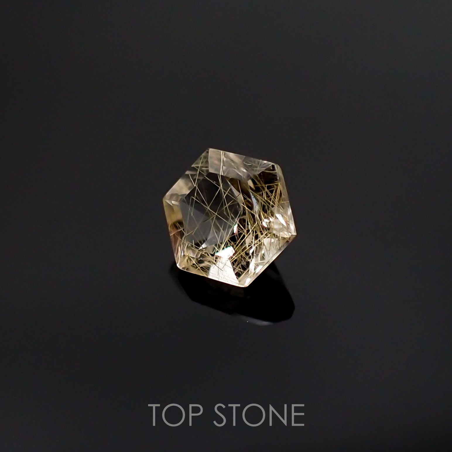 ◇ヘキサゴンカット◇ルチルクォーツSA ブラジル産 ルース 0.58ct[210511011]5.1×5mm前後