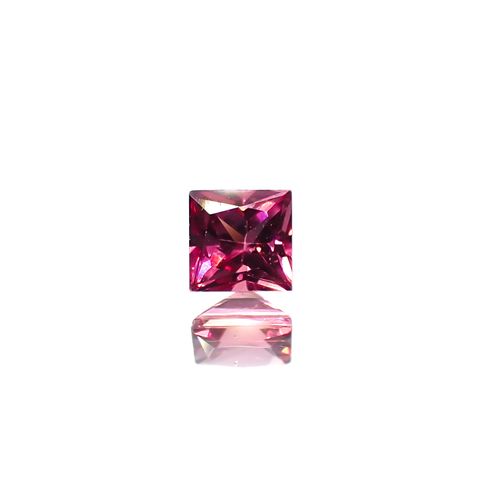 ◇プリンセスカット◇ホットピンクスピネル(宝石名ピンク・スピネル)タンザニア産 0.19ct 識別済[220817533]3x3mm前後