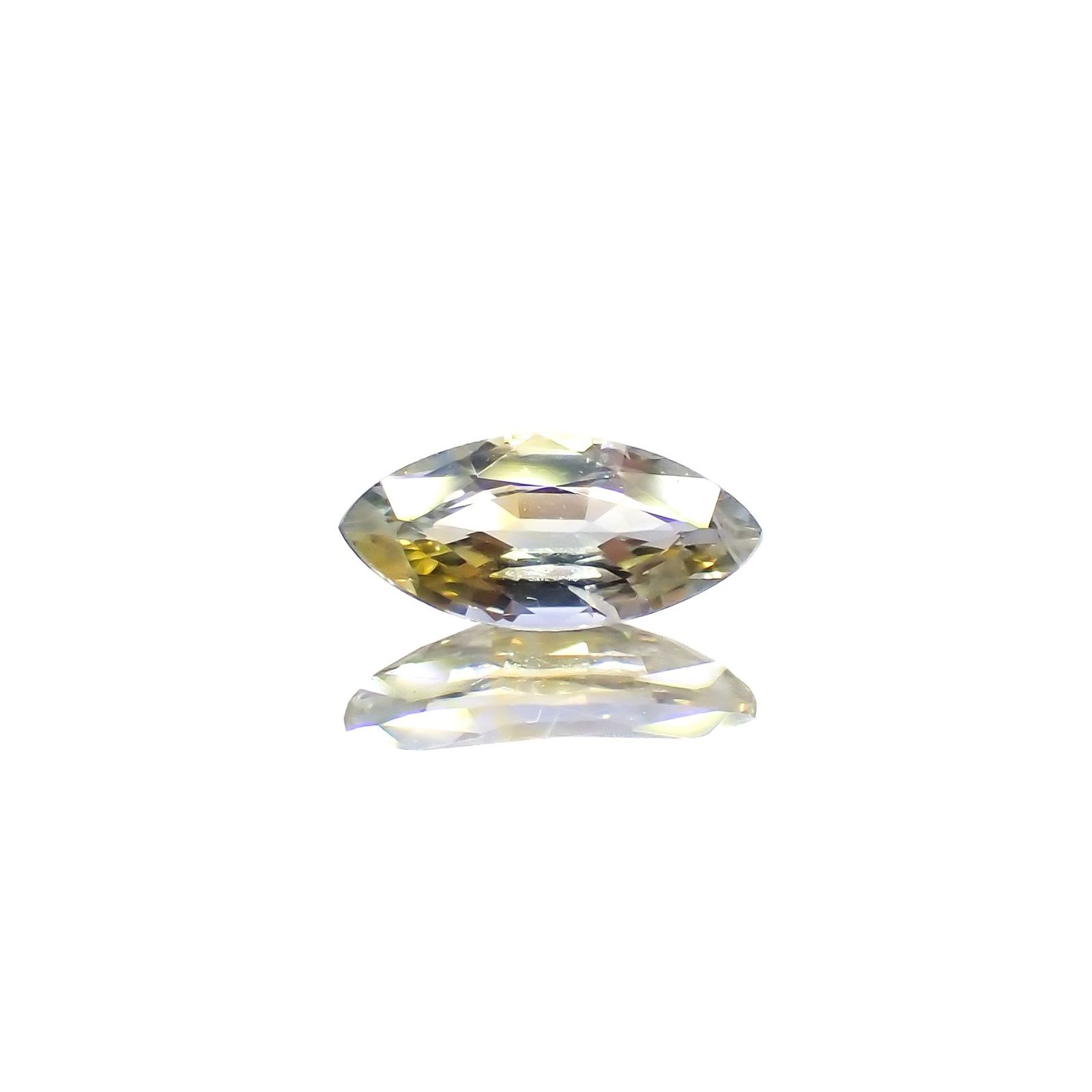 バイカラーサファイア(宝石名サファイア)スリランカ産 識別済 0.38ct / 6.8x3.1mm前後 [230823024]
