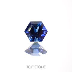 ◇ヘキサゴンカット◇サファイア(宝石名サファイア)マダガスカル産 0.43ct 識別済[220113881]4.2x4.1mm前後