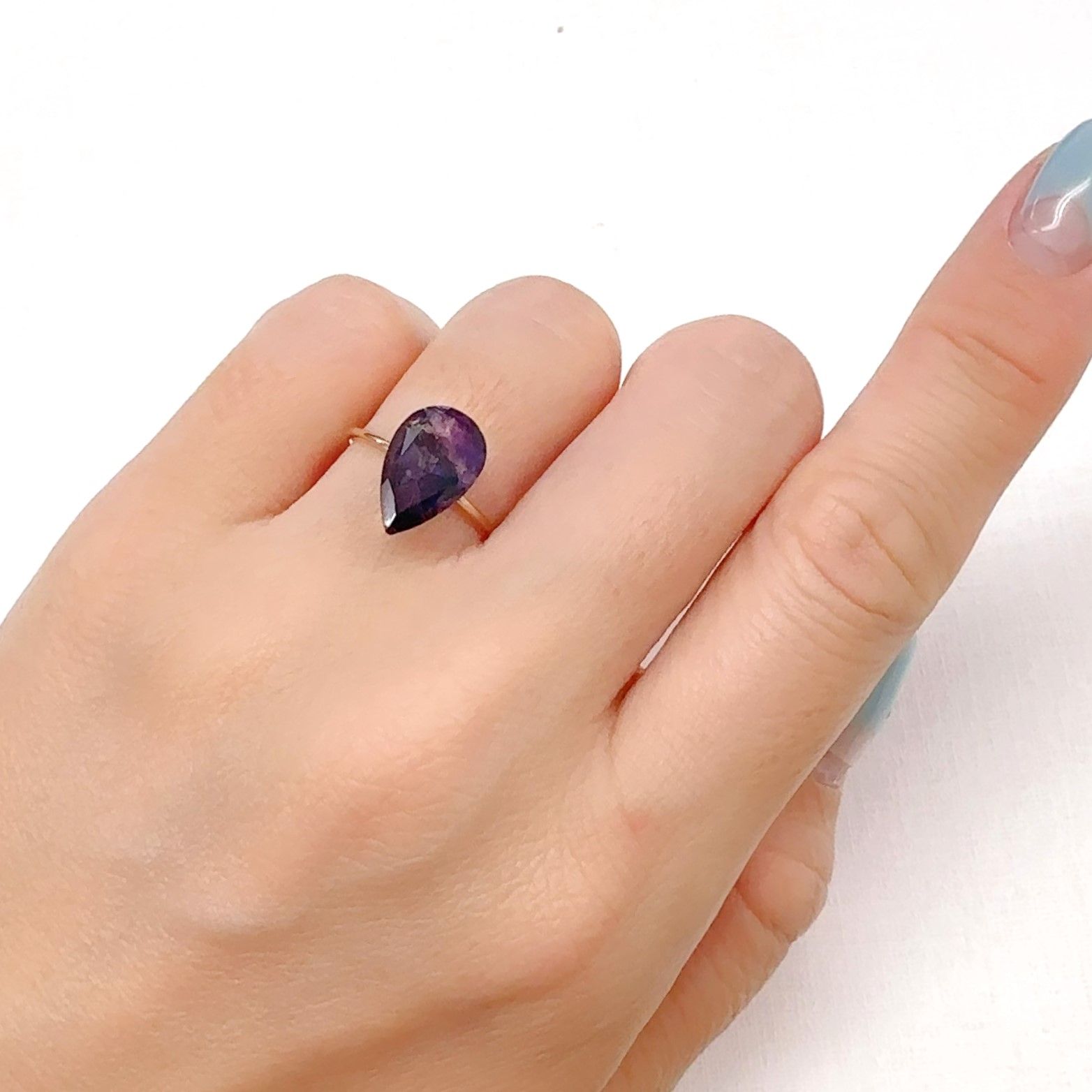 アメジストエレスチャル ナイジェリア産 2.96ct[240928874]12.3x8.1mm前後