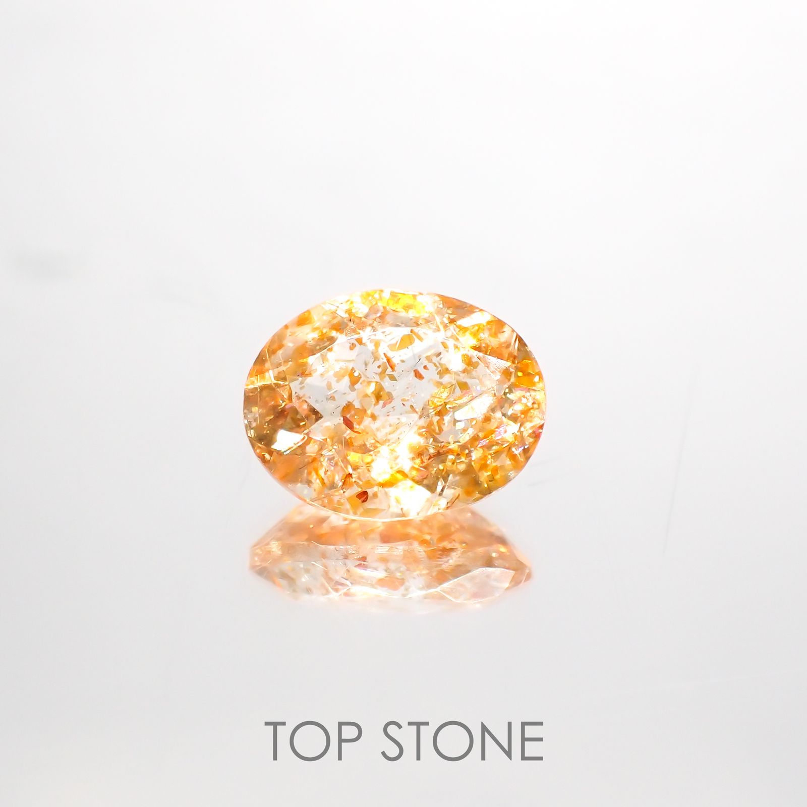 イリュージョンサンストーン インド産 1.58ct[220114209]8.9x6.9mm前後