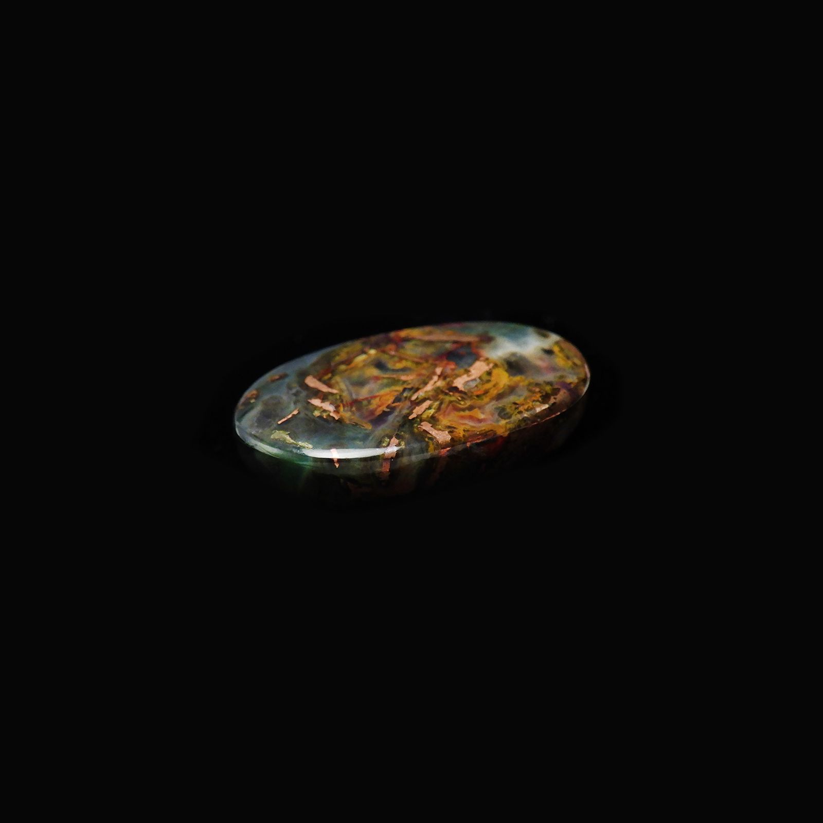 コッパークリソコラインカルセドニー インドネシア産 18.65ct[240125553]21.7x13.3mm前後