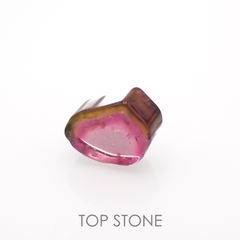 ウォーターメロントルマリン 原石スライス  ブラジル産 6.22ct[221018621]12.4x9.9mm前後