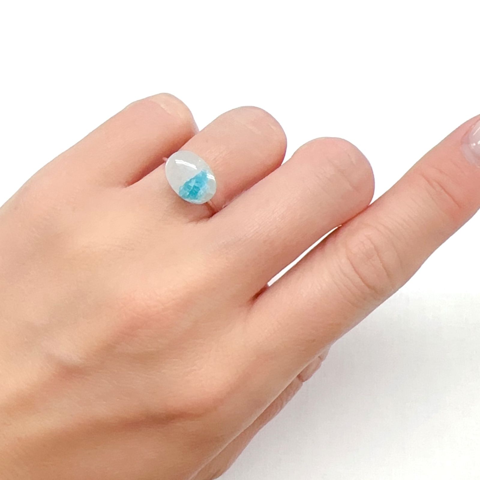 マトリックスアマゾナイト(アマゾナイトインクォーツ/フェルドスパー) ブラジル産 3.57ct[240226336]11.8x8.6mm前後