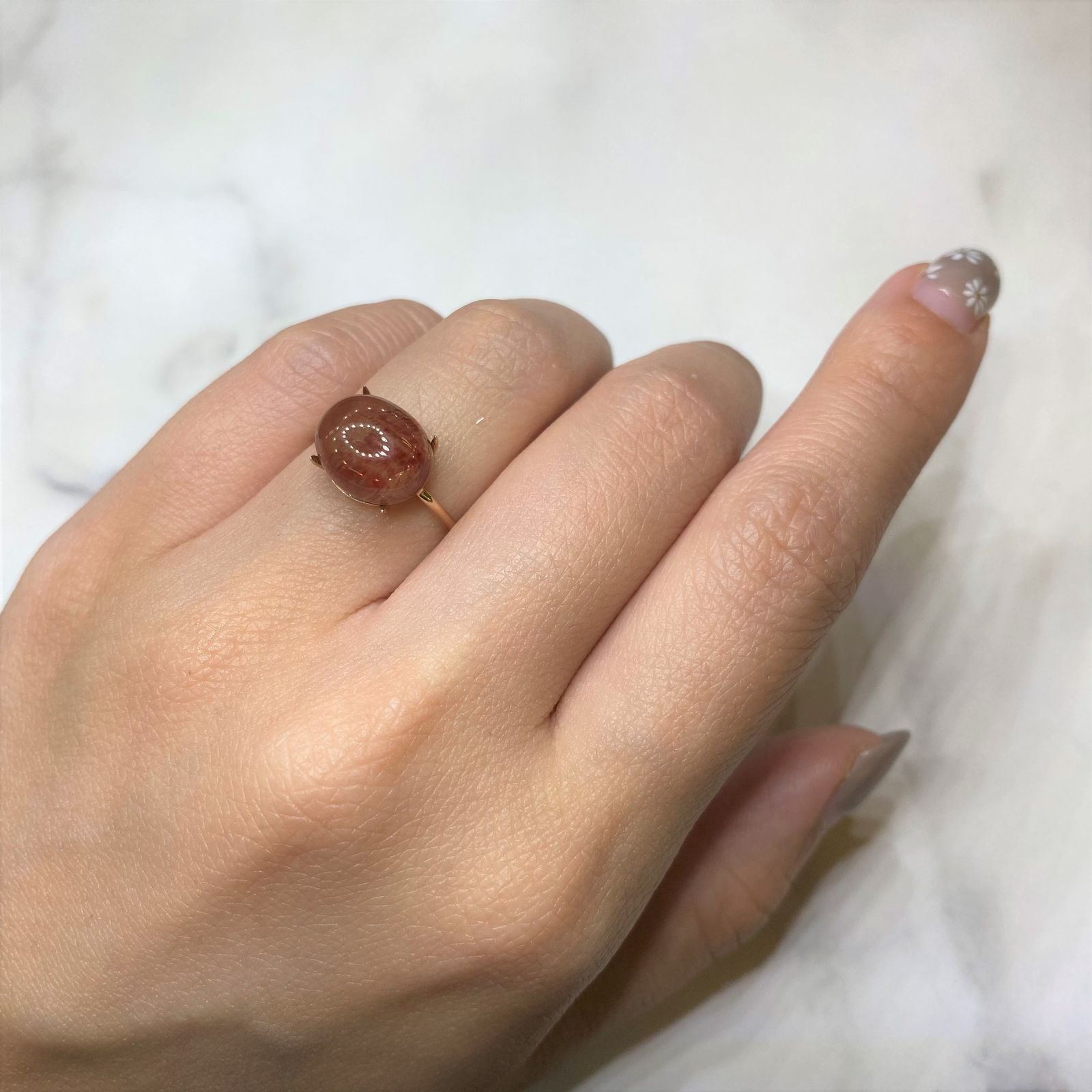 バイカラーアンデシン(宝石名アンデシン/ラブラドライト) チベット産 4.83ct 識別済[210913540]11.3×9.2mm前後