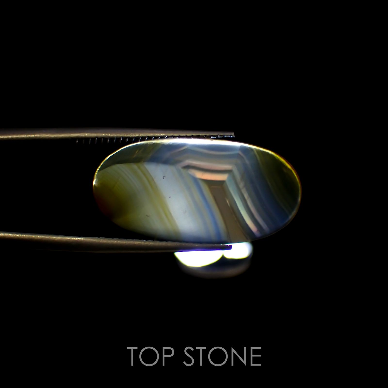 アイリスアゲート スライス インドネシア・スマトラ産 5.27ct[221118997]23.5x11.9mm前後