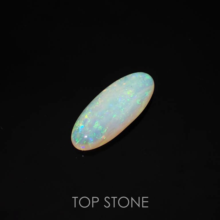 クリスタルオパール(宝石名オパール)オーストラリア産 4.892ct ソ付(彩珠)[220717009]21.5x8.8mm前後