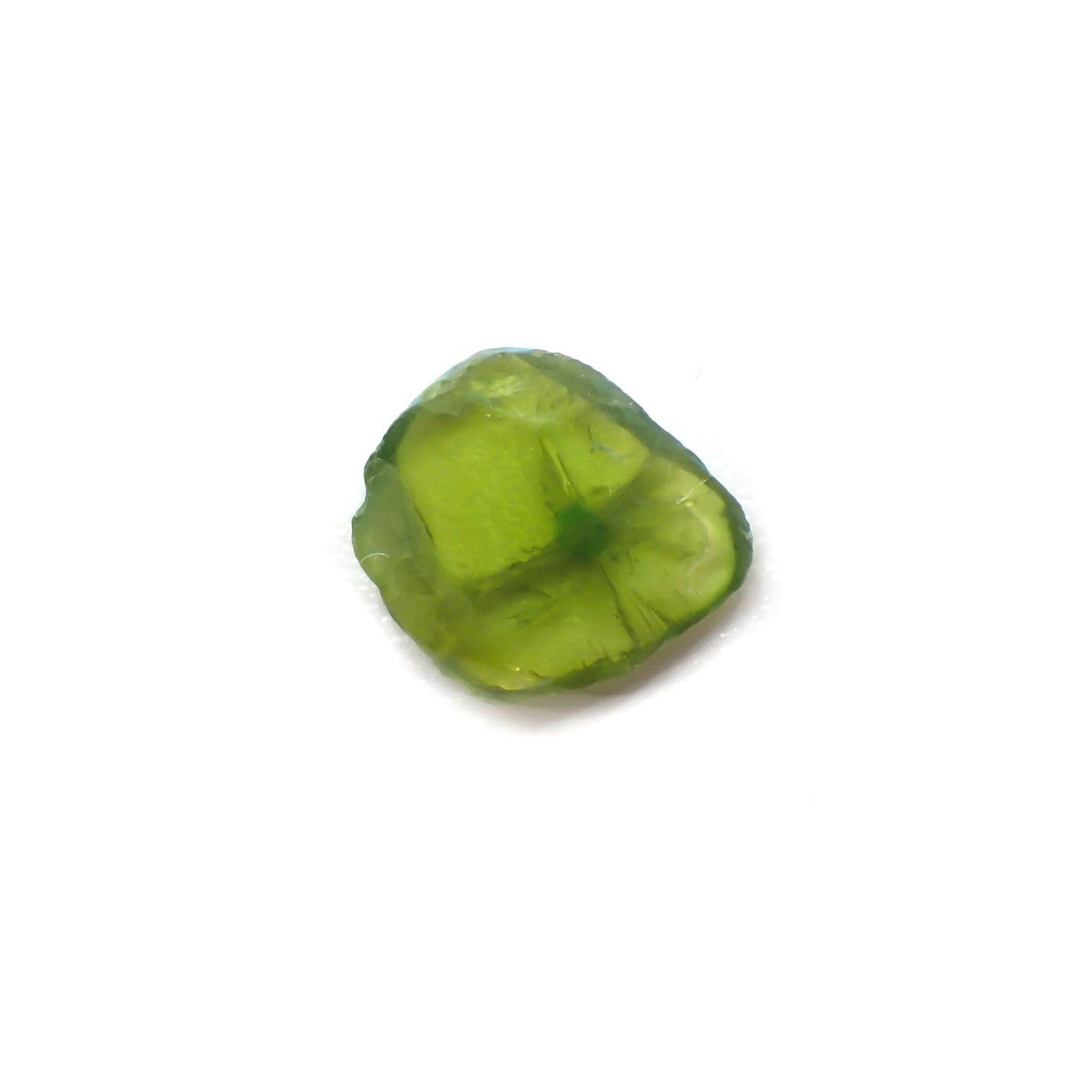 デマントイドガーネット 原石スライス(宝石名デマントイド・ガーネット) 0.67ct 識別済[210410506]6.3×7.3mm前後
