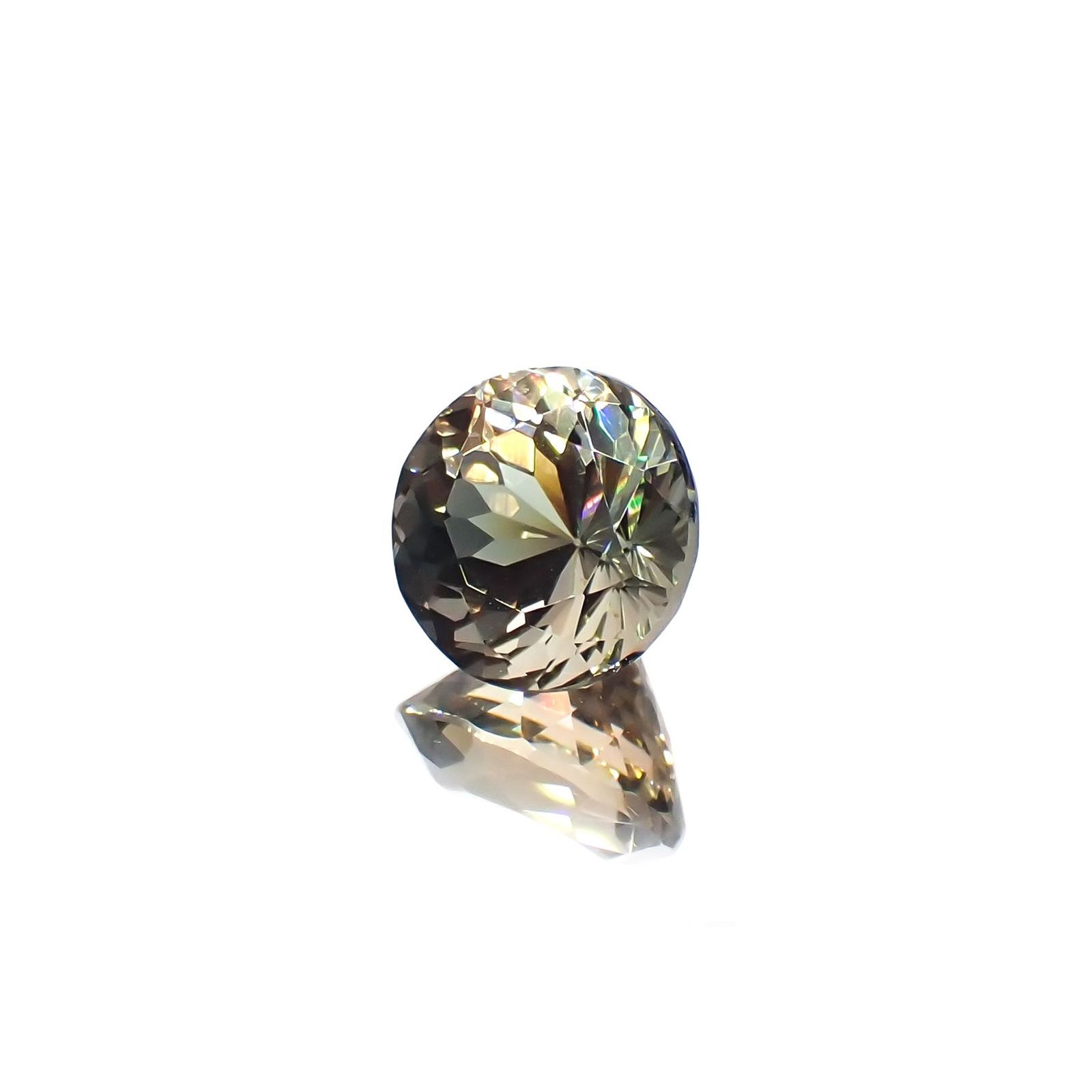 バイカラーオレゴンサンストーン(宝石名ラブラドライト)アメリカ・オレゴン州産 識別済 2.83ct / 9x8.9mm前後 [230321113]