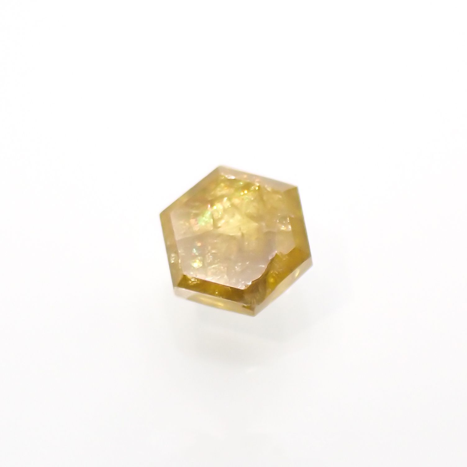 ◇ヘキサゴンアンティークカット◇イエローダイヤモンド 南アフリカ産 ルース 0.28ct[210813115]3.4×3.4mm前後